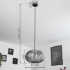 Suspension Kemer Noir, Argente, 1 Lumiere