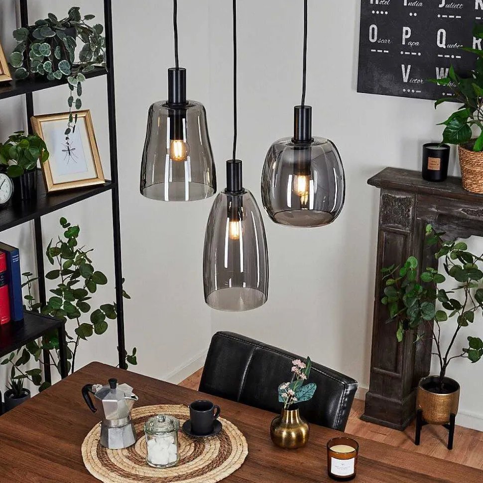 Suspension Kenong Noir, 3 Lumieres