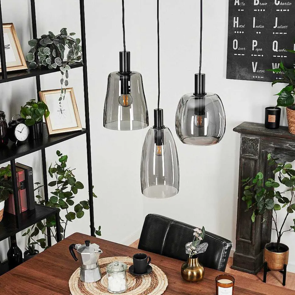 Suspension Kenong Noir, 3 Lumieres