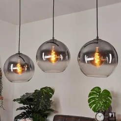 Suspension Leissigen Argent Oxyde, 3 Lumieres