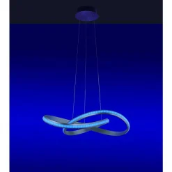 Suspension Leuchten-Direkt Ls-Melinda Led Acier Inoxydable, 1 Lumiere, Telecommandes, Changeur De Couleurs