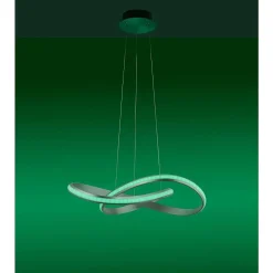 Suspension Leuchten-Direkt Ls-Melinda Led Acier Inoxydable, 1 Lumiere, Telecommandes, Changeur De Couleurs