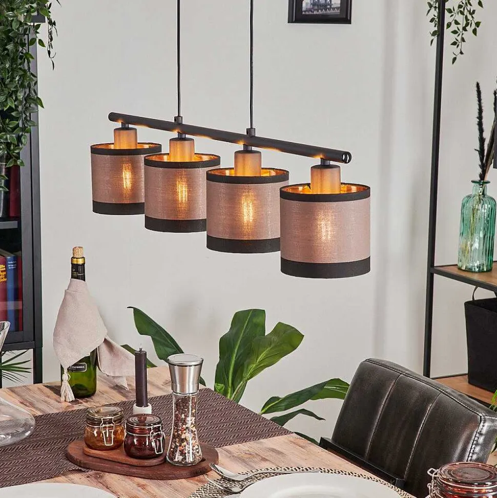 Suspension Lohobe Noir, 4 Lumieres