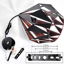 Suspension Marang Noir, 1 Lumiere