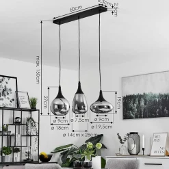 Suspension Maynal Noir, 3 Lumieres
