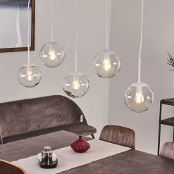 Suspension Mesas Blanc, 5 Lumieres