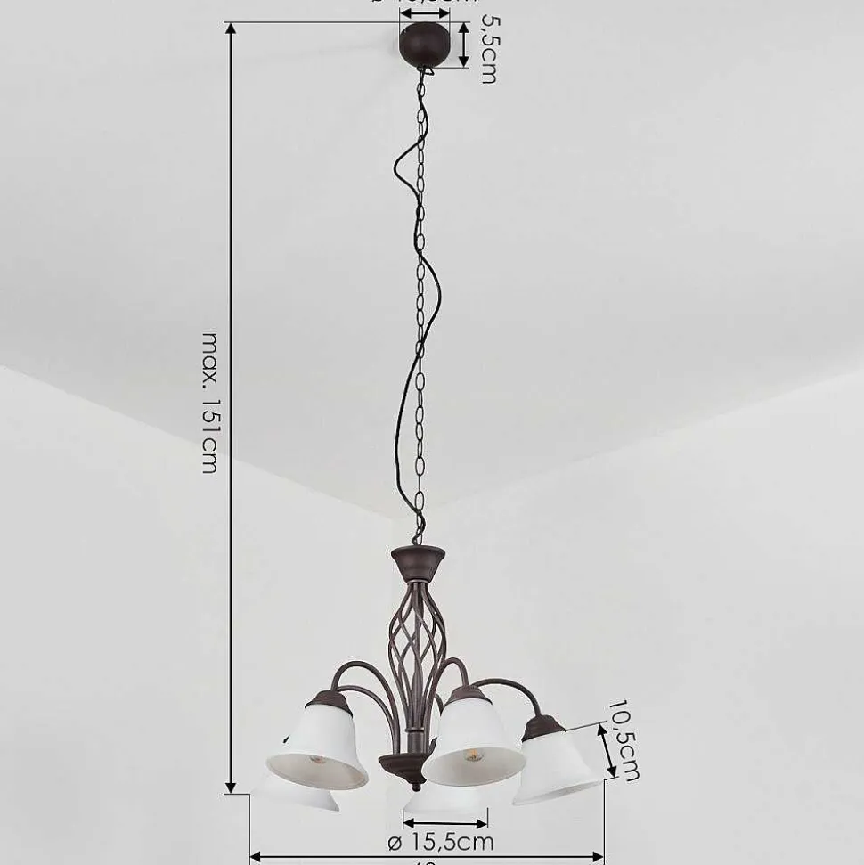 Suspension Mosquerito Rouille, 5 Lumieres