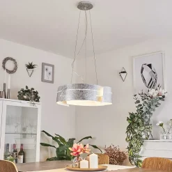 Suspension Novara Argente, 3 Lumieres