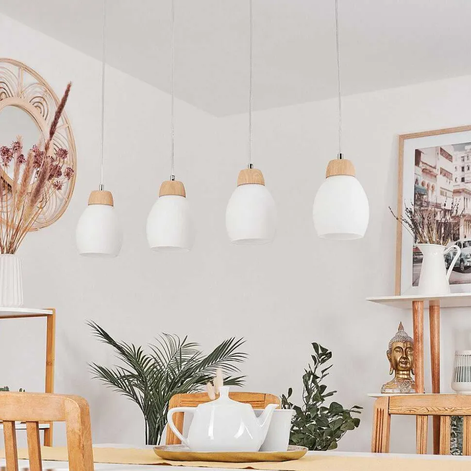 Suspension Ombucta Ecru, 4 Lumieres