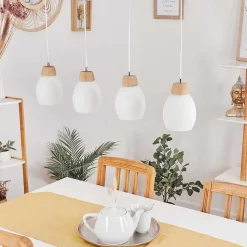Suspension Ombucta Ecru, 4 Lumieres