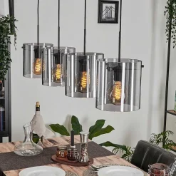 Suspension Parane Fume, 4 Lumieres