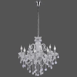 Suspension Paul Neuhaus Gracia Transparent, 8 Lumieres
