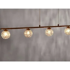 Suspension Paul Neuhaus Greta Rouille, 5 Lumieres