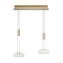 Suspension Paul Neuhaus Q-Etienne Led Laiton, 2 Lumieres, Telecommandes