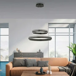 Suspension Paul Neuhaus Q-Vito Led Anthracite, 1 Lumiere, Telecommandes