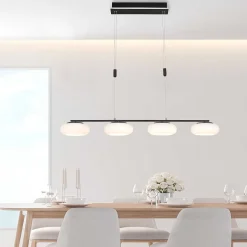 Suspension Paul Neuhaus Q-Etienne Led Noir, 4 Lumieres, Telecommandes
