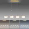 Suspension Paul Neuhaus Q-Etienne Led Laiton, 4 Lumieres, Telecommandes