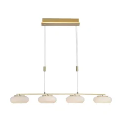 Suspension Paul Neuhaus Q-Etienne Led Laiton, 4 Lumieres, Telecommandes