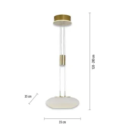 Suspension Paul Neuhaus Q-Etienne Led Laiton, 1 Lumiere, Telecommandes
