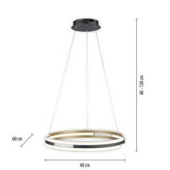 Suspension Paul Neuhaus Q-Beluga Led Or, 1 Lumiere, Telecommandes