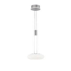 Suspension Paul-Neuhaus Q-Etienne Led Acier Brosse, 2 Lumieres, Telecommandes