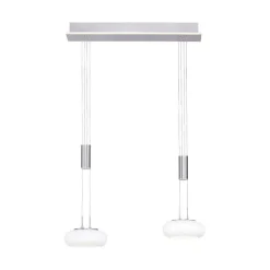 Suspension Paul-Neuhaus Q-Etienne Led Acier Brosse, 3 Lumieres, Telecommandes