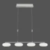 Suspension Paul-Neuhaus Q-Etienne Led Acier Brosse, 4 Lumieres, Telecommandes