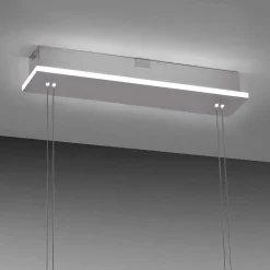 Suspension Paul-Neuhaus Q-Etienne Led Acier Brosse, 4 Lumieres, Telecommandes