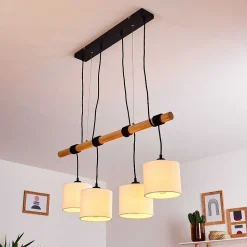 Suspension Sambia Brun, Noir, 4 Lumieres