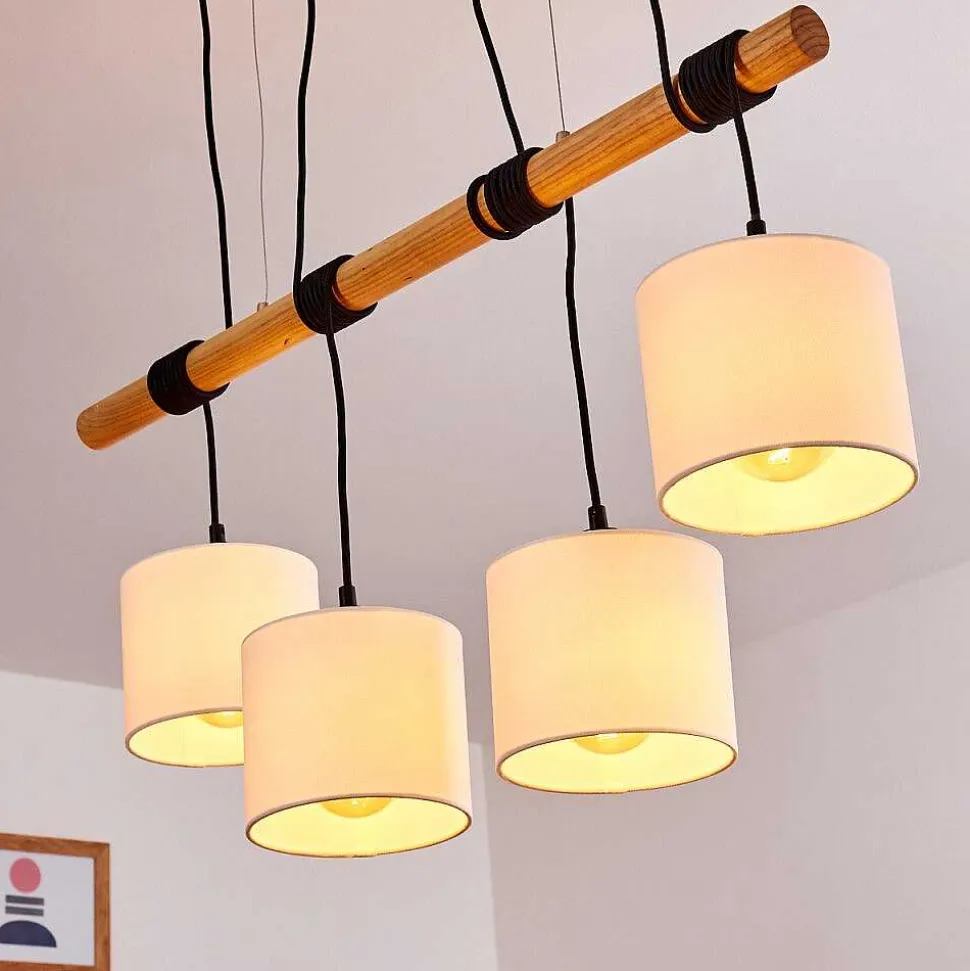 Suspension Sambia Brun, Noir, 4 Lumieres