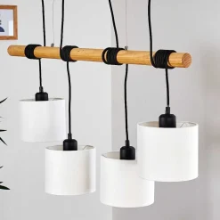 Suspension Sambia Brun, Noir, 4 Lumieres