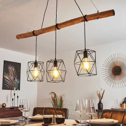Suspension Seegaard Noir, 3 Lumieres