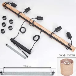 Suspension Soungou Ecru, Noir, 5 Lumieres