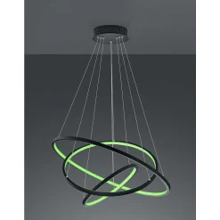 Suspension Trio Aaron Led Anthracite, 1 Lumiere, Telecommandes, Changeur De Couleurs