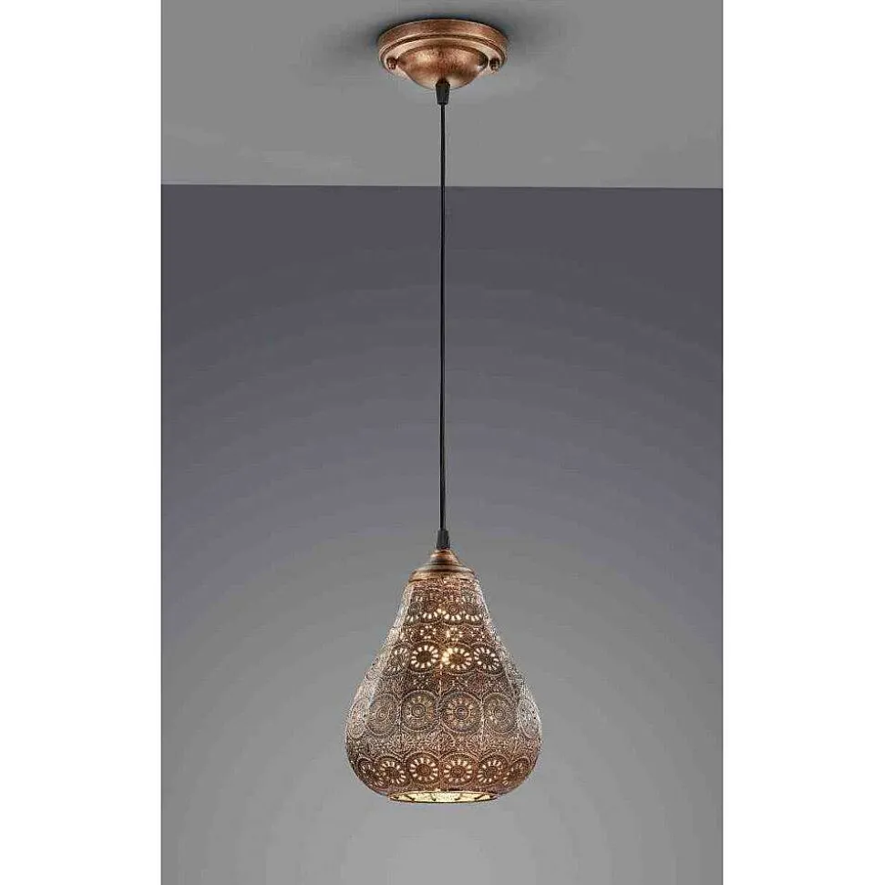 Suspension Trio Jasmin Cuivre, 1 Lumiere