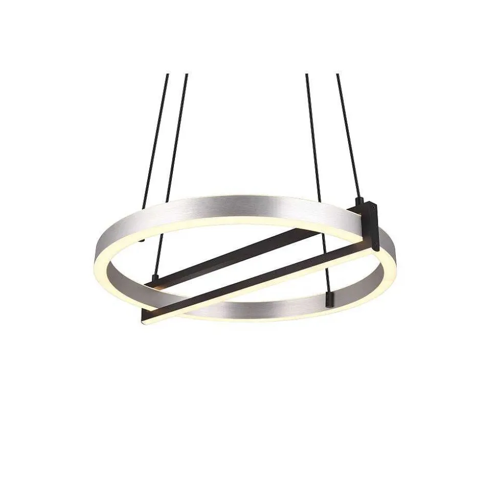 Suspension Trio Thompson Led Aluminium Brosse, 1 Lumiere, Telecommandes, Changeur De Couleurs
