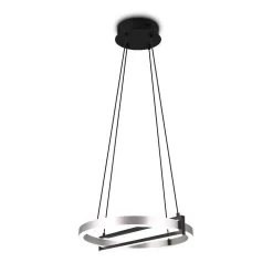 Suspension Trio Thompson Led Aluminium Brosse, 1 Lumiere, Telecommandes, Changeur De Couleurs