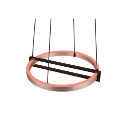 Suspension Trio Thompson Led Aluminium Brosse, 1 Lumiere, Telecommandes, Changeur De Couleurs