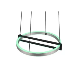 Suspension Trio Thompson Led Aluminium Brosse, 1 Lumiere, Telecommandes, Changeur De Couleurs