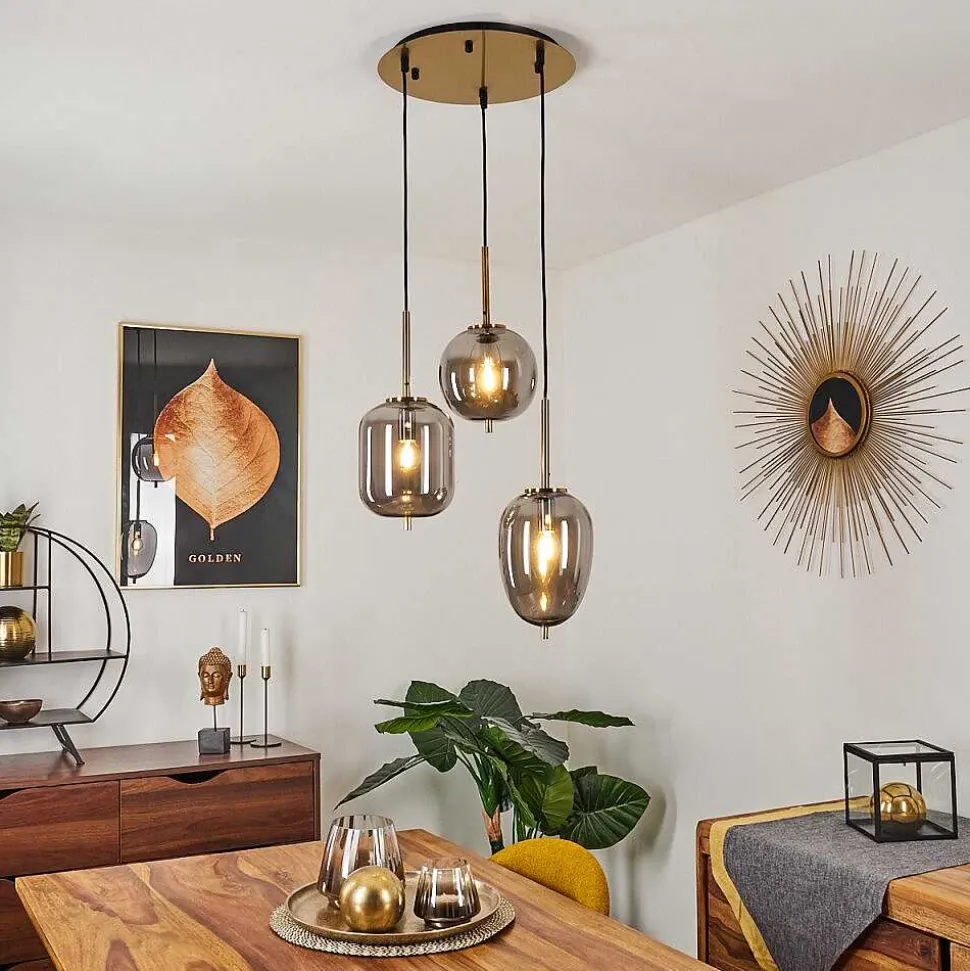 Suspension Verbania Laiton, 3 Lumieres