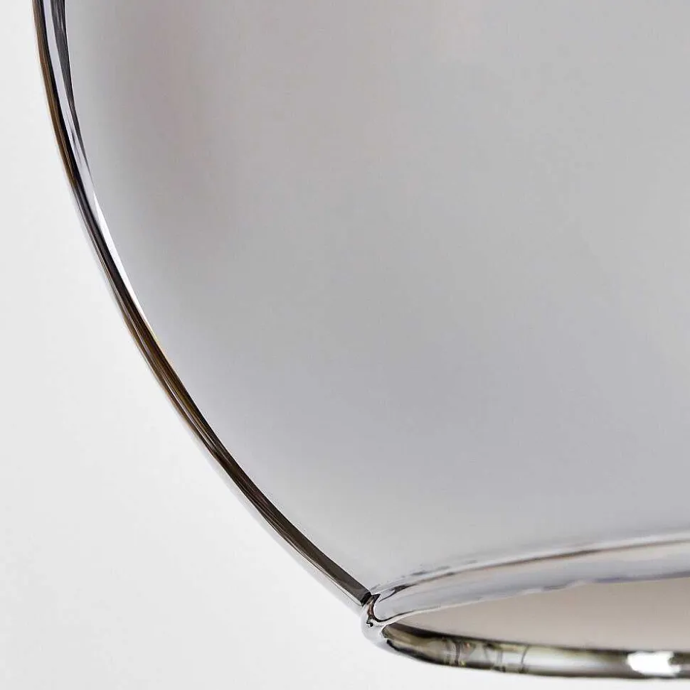 Suspension Verre 15 Cm, 20 Cm, 25 Cm, 30Cm Koyoto Chrome, Fume, 5 Lumieres