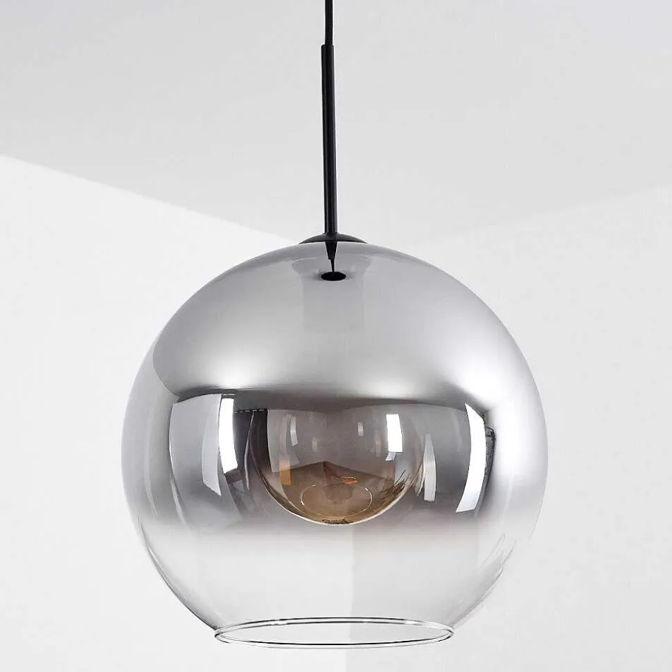Suspension Verre 30 Cm Koyoto Clair, Fume, 1 Lumiere