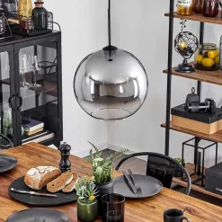 Suspension Verre 30 Cm Koyoto Clair, Fume, 1 Lumiere