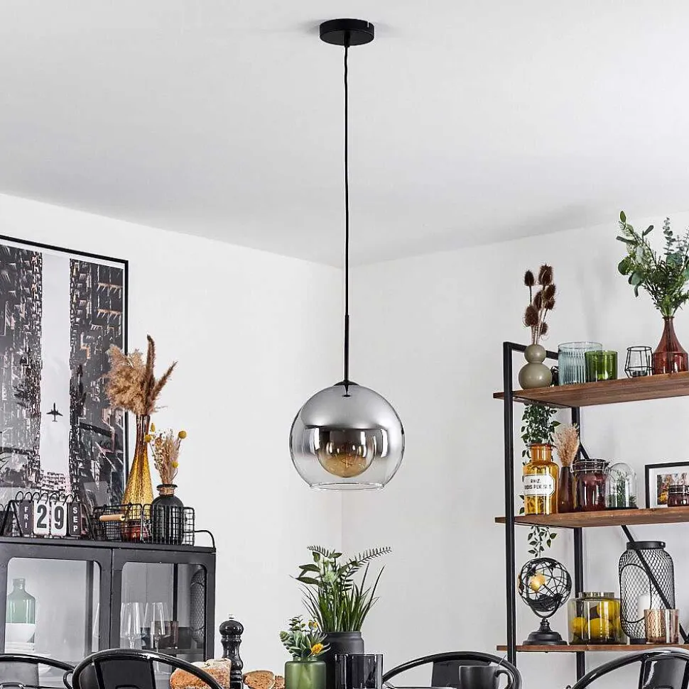 Suspension Verre 25 Cm Koyoto Clair, Fume, 1 Lumiere