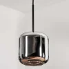 Suspension Verre 15 Cm Lauden Chrome, Fume, 1 Lumiere