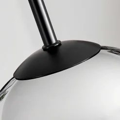 Suspension Verre 15Cm Vevino Chrome, Clair, Fume, 1 Lumiere