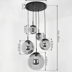 Suspension Voluntad Noir, 5 Lumieres
