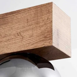 Suspension Vouhet Brun, Couleur Bois, Noir, 5 Lumieres
