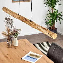 Suspension Winterthur Led Bois Clair, Noir, 1 Lumiere