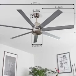 Ventilateur De Plafond Aargaard Acier Inoxydable, Telecommandes